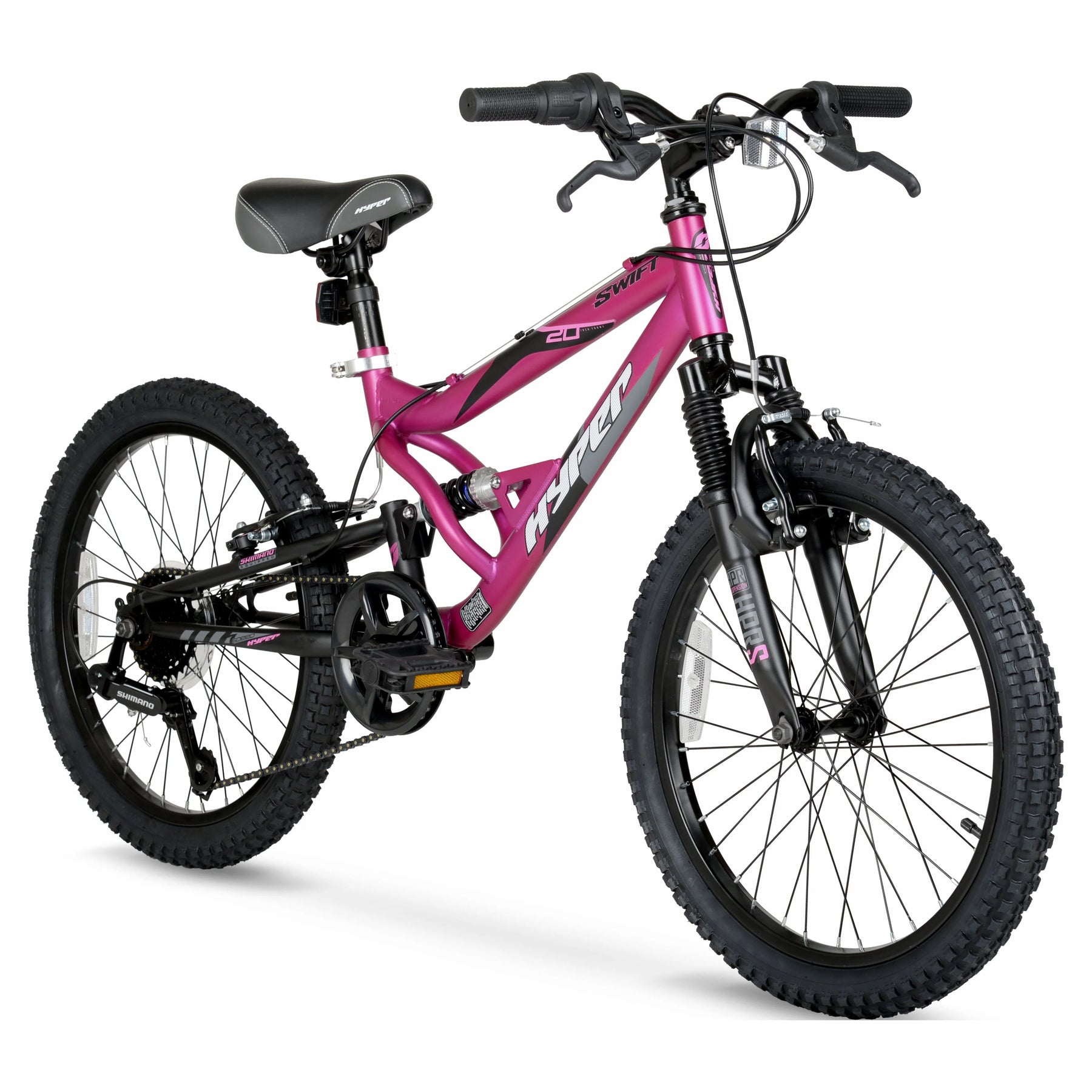 20" Hyper Swift Mountain Bike, Magenta, Youth, Age Group 8 - 13 Years