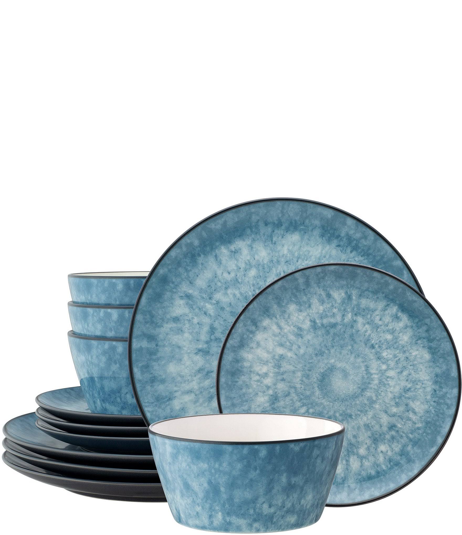 Noritake Colorkraft Essence 12 Piece Dinnerware Set, Service for 4 - Azurite