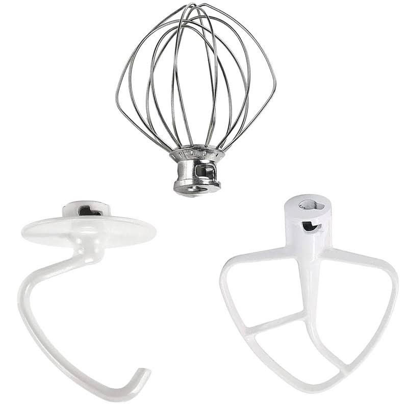 Stand Mixer Attachments 3-Piece Kit -REPLACE for Kitchen Aid Accessories K45ww Wire Whip K45dh Dough Hook K45b Coated Flat at MechanicSurplus.com