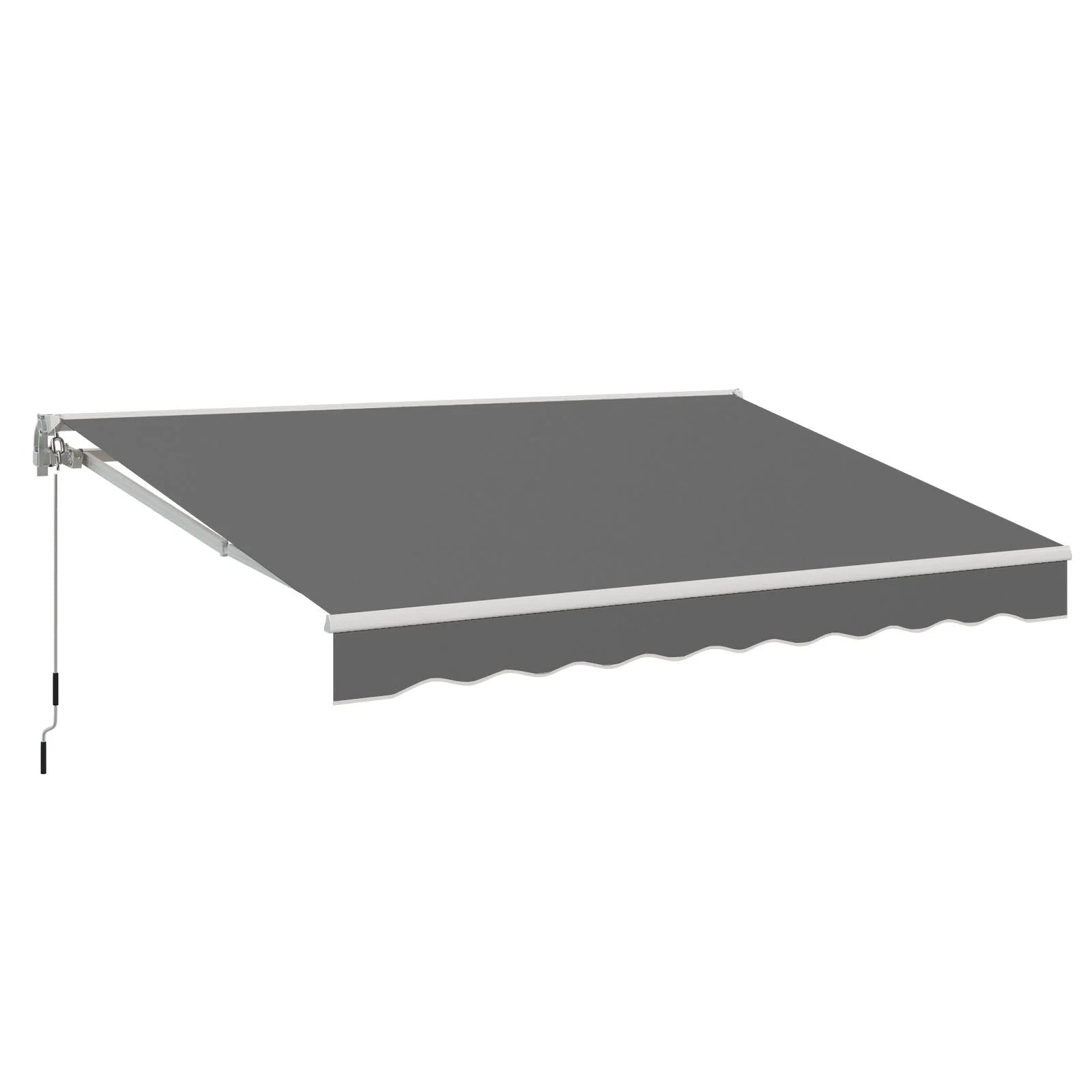 AECOJOY 13'×10' Manual Retractable Awning Sun Shade, Patio Awning Canopy