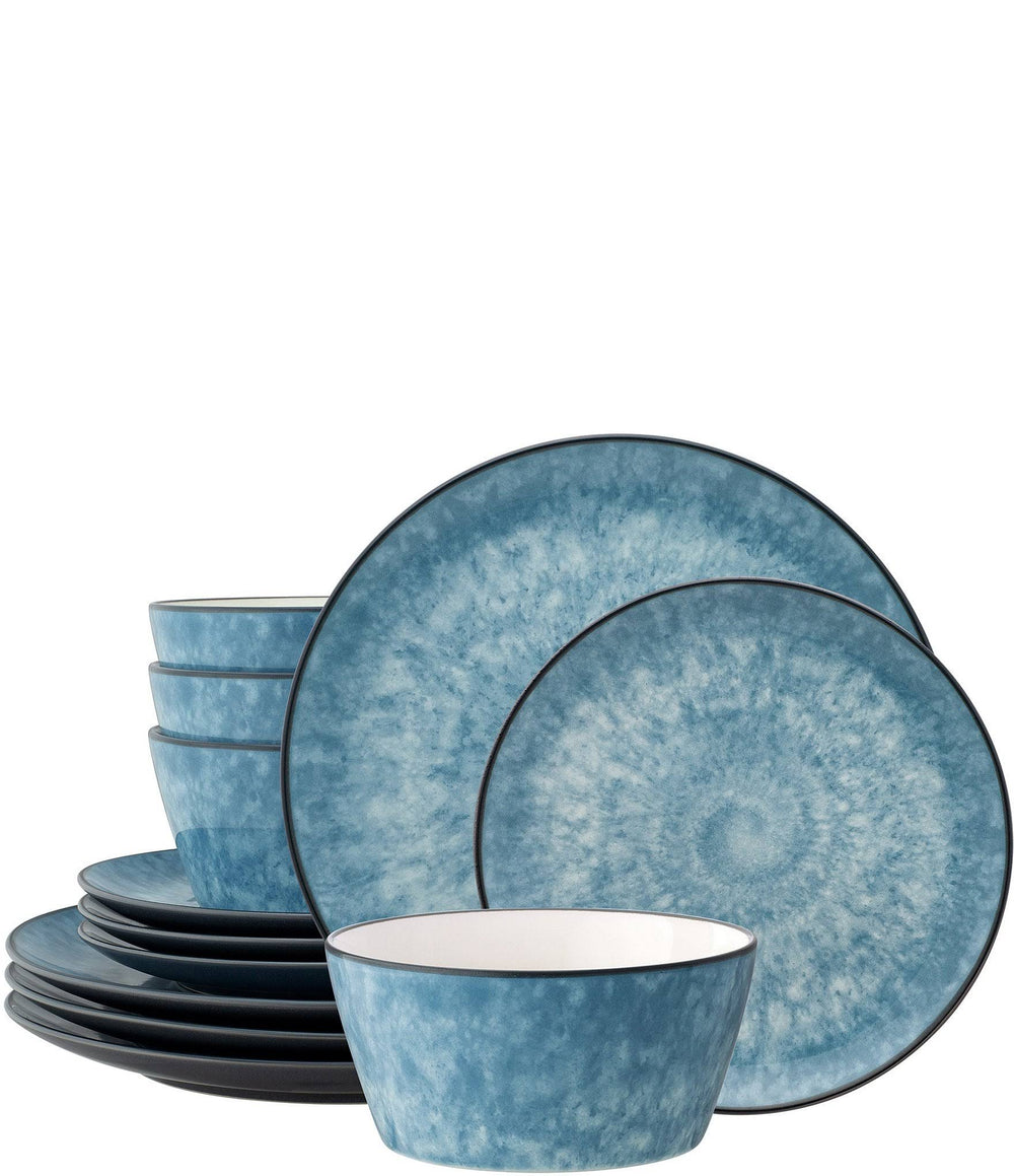 Noritake Colorkraft Essence 12 Piece Dinnerware Set, Service for 4 - Azurite