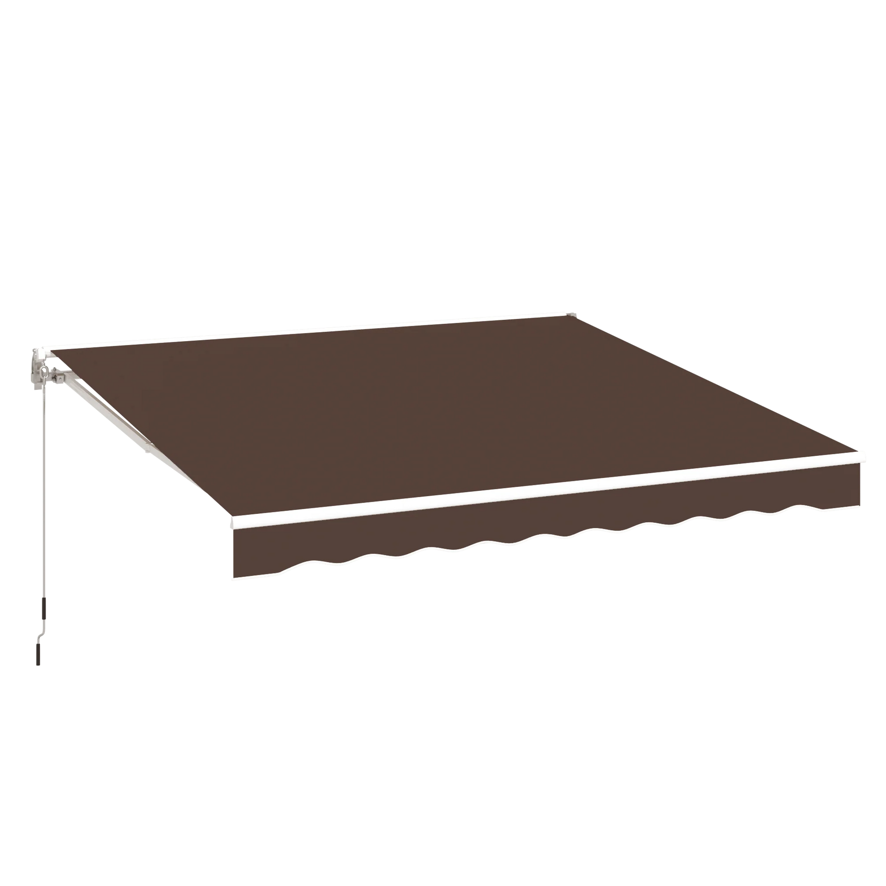 AECOJOY 13'×10' Manual Retractable Awning Sun Shade, Patio Awning Canopy